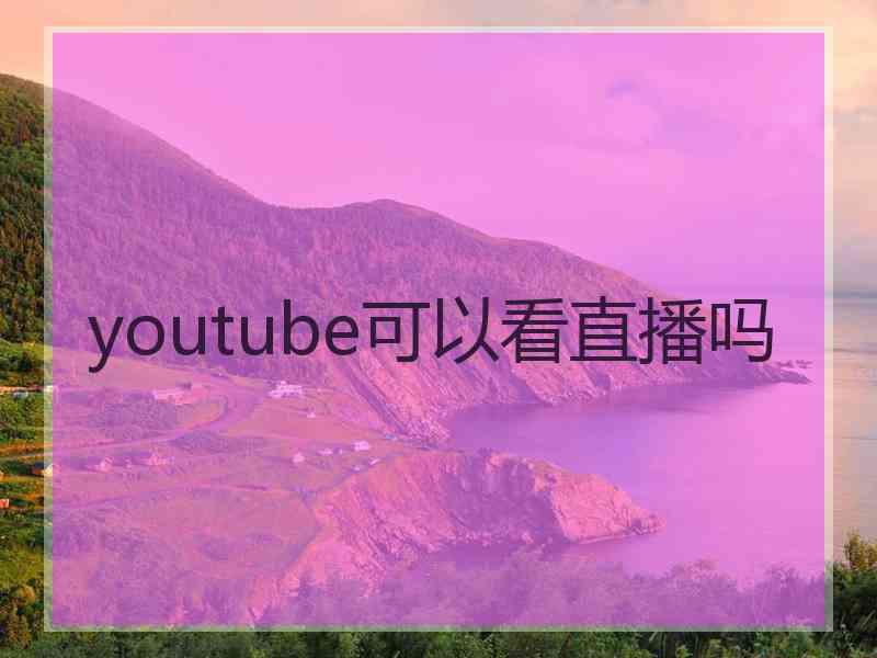 youtube可以看直播吗