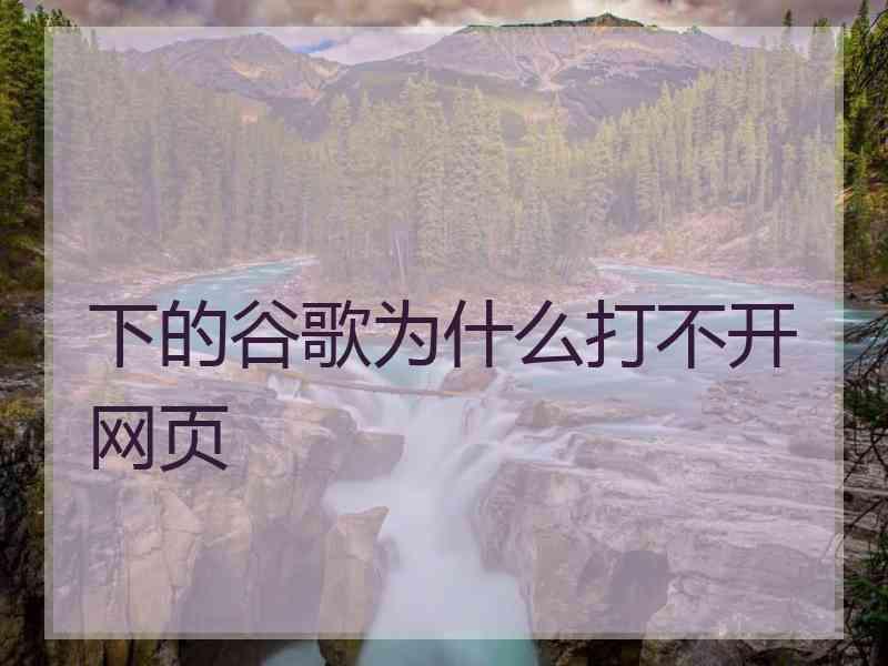 下的谷歌为什么打不开网页