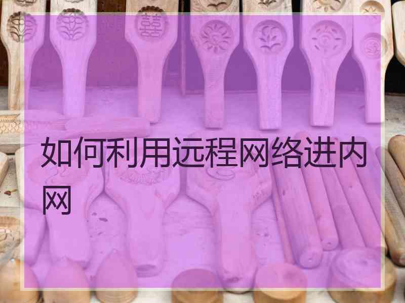如何利用远程网络进内网