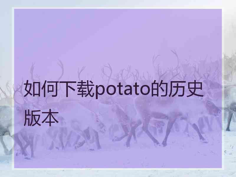 如何下载potato的历史版本