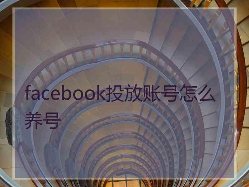 facebook投放账号怎么养号