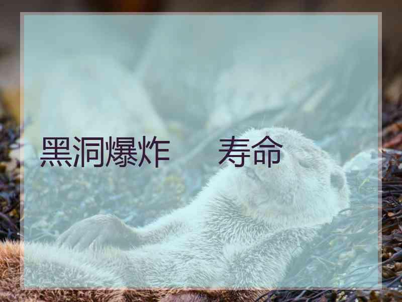 黑洞爆炸     寿命