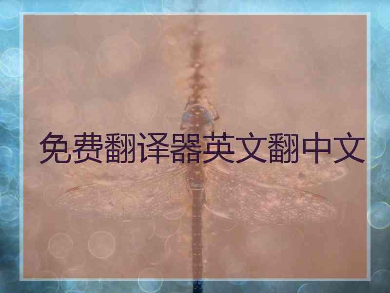 免费翻译器英文翻中文
