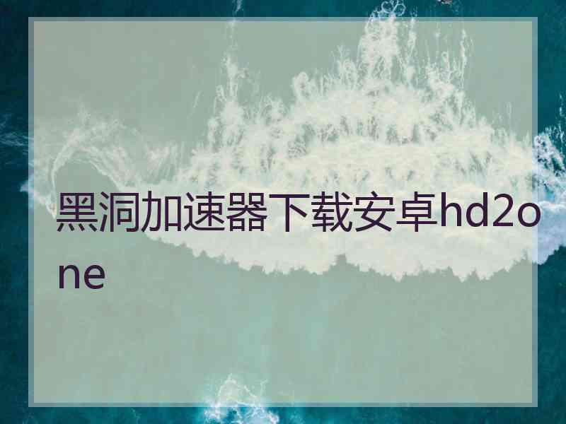 黑洞加速器下载安卓hd2one
