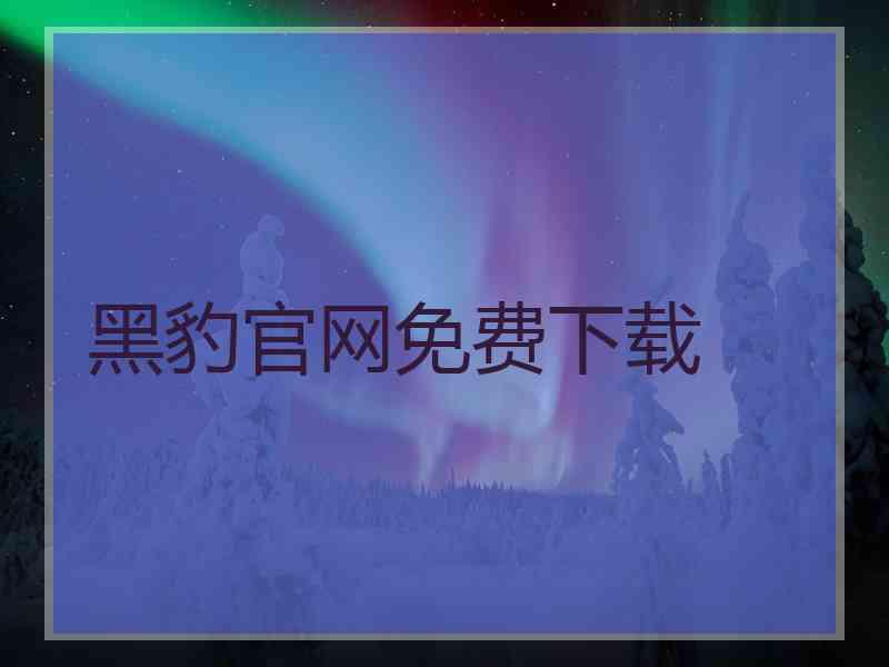 黑豹官网免费下载