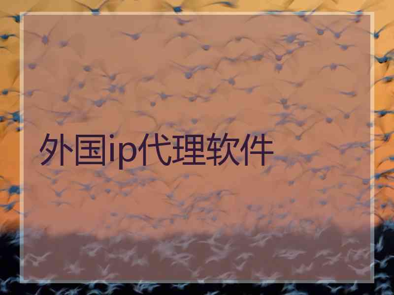 外国ip代理软件