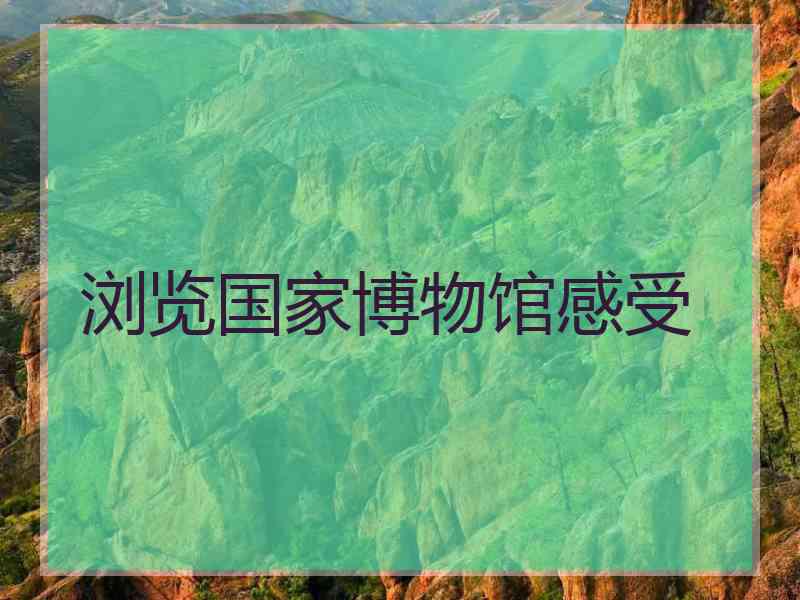 浏览国家博物馆感受