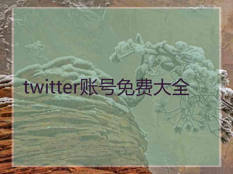 twitter账号免费大全