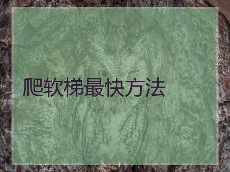 爬软梯最快方法