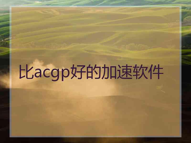 比acgp好的加速软件