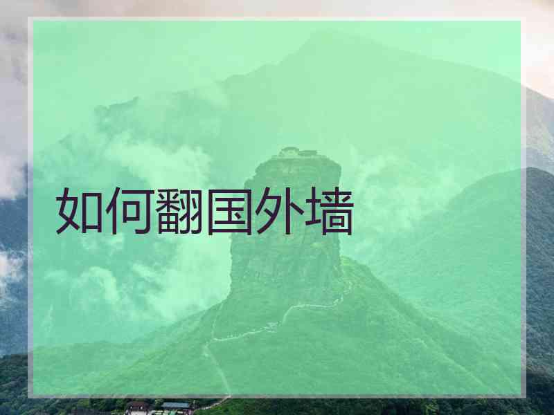 如何翻国外墙