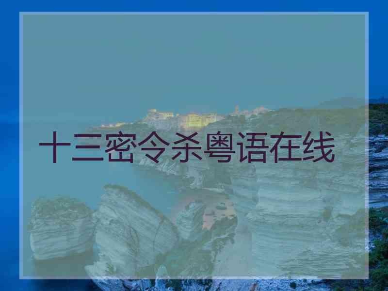 十三密令杀粤语在线