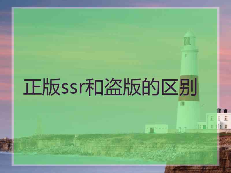 正版ssr和盗版的区别