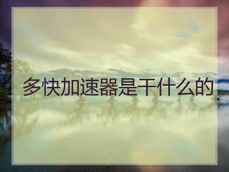 多快加速器是干什么的