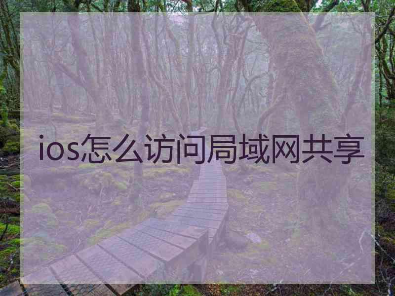 ios怎么访问局域网共享