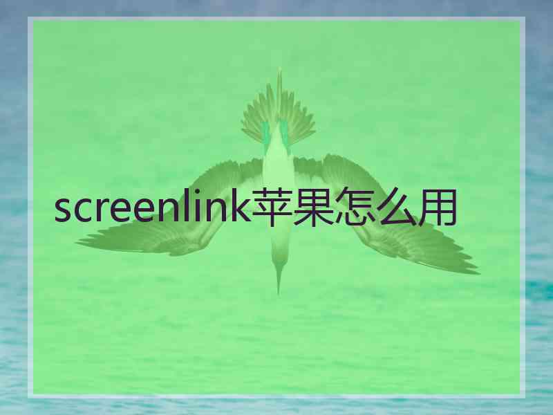 screenlink苹果怎么用