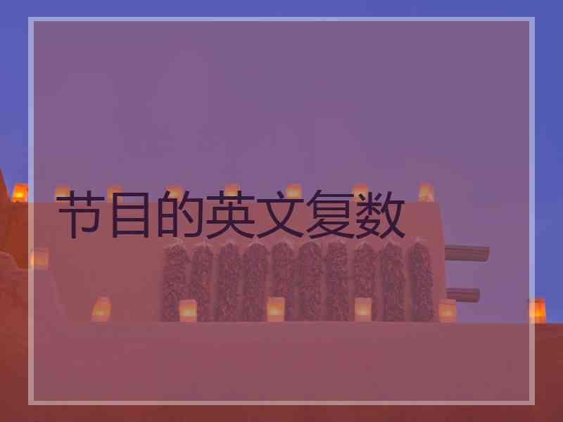 节目的英文复数