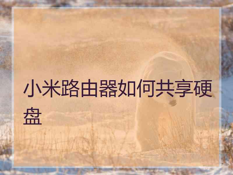 小米路由器如何共享硬盘