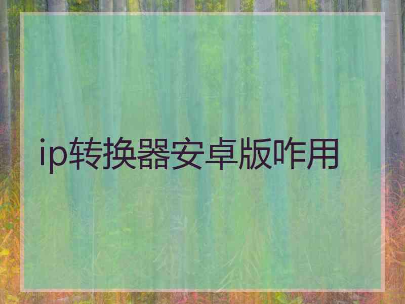 ip转换器安卓版咋用