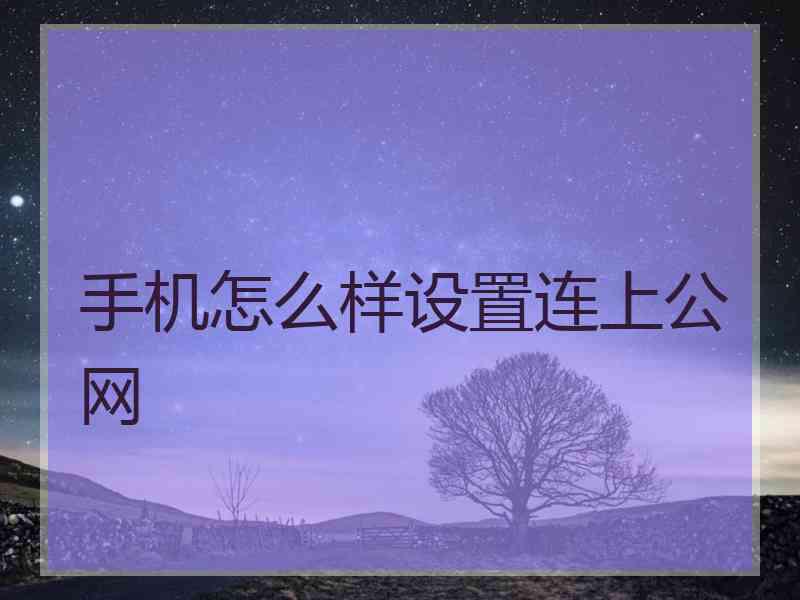手机怎么样设置连上公网