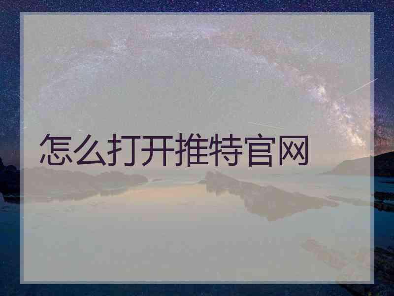 怎么打开推特官网