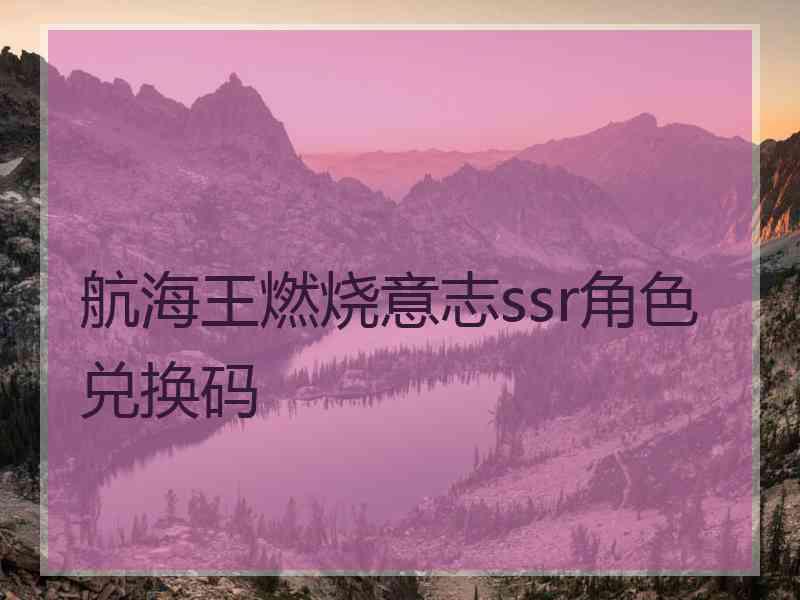 航海王燃烧意志ssr角色兑换码