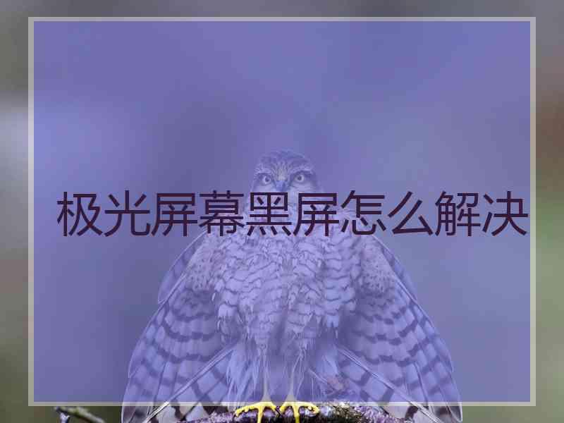 极光屏幕黑屏怎么解决