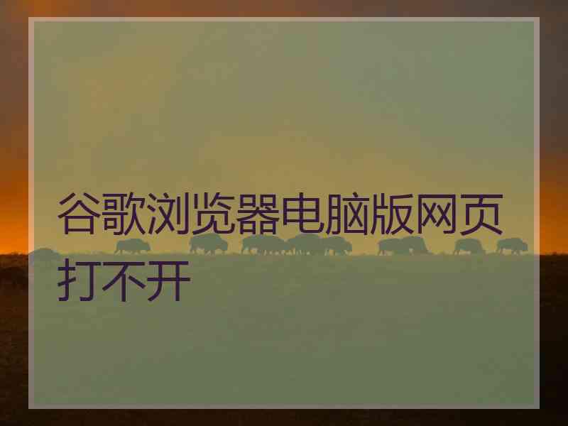 谷歌浏览器电脑版网页打不开