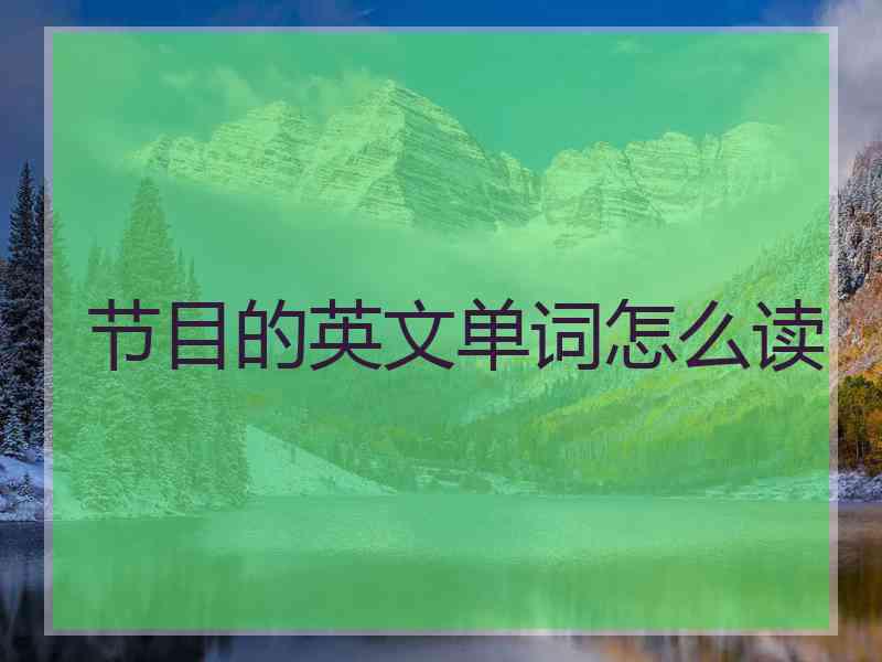 节目的英文单词怎么读