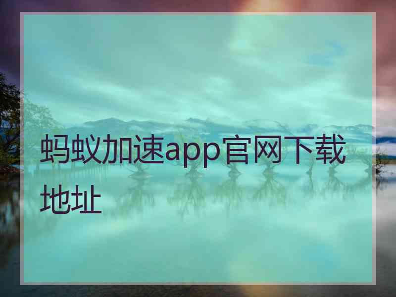 蚂蚁加速app官网下载地址