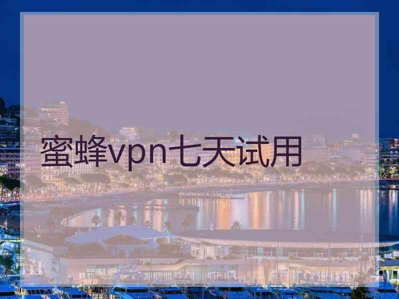 蜜蜂vpn七天试用