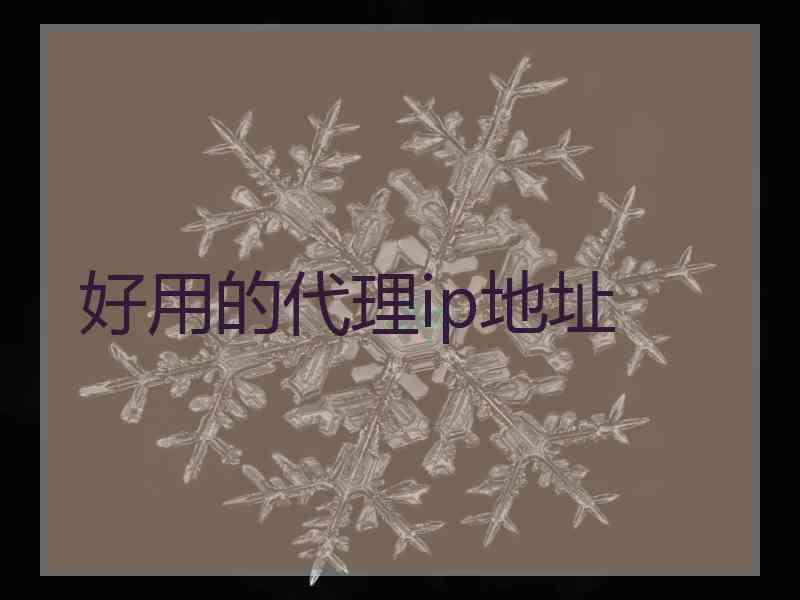 好用的代理ip地址