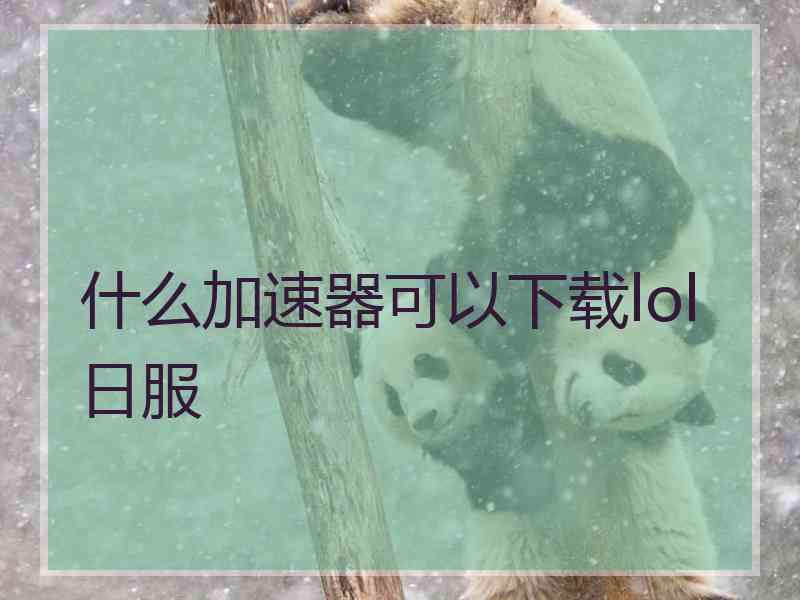 什么加速器可以下载lol日服