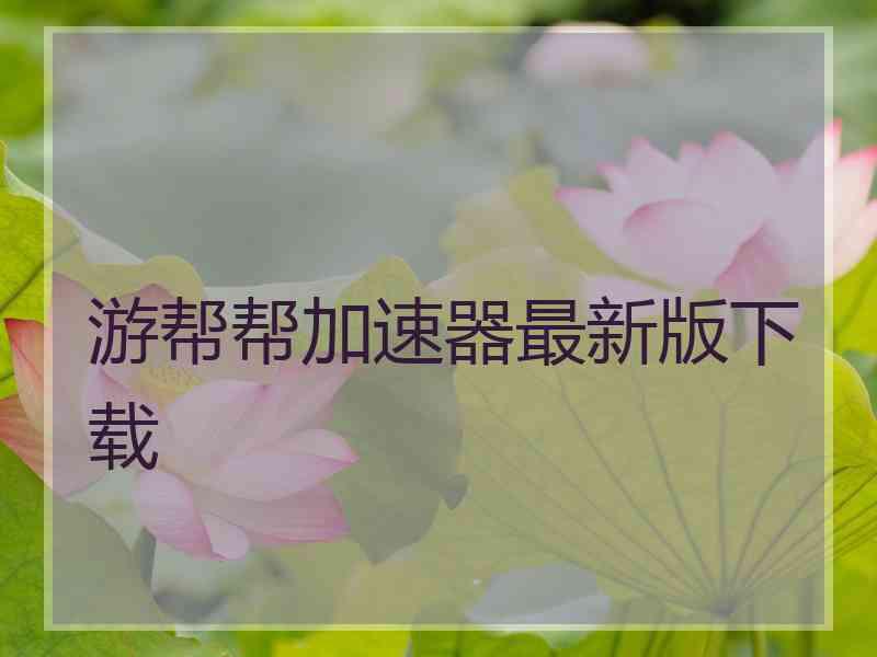 游帮帮加速器最新版下载