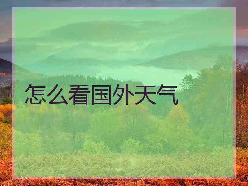 怎么看国外天气