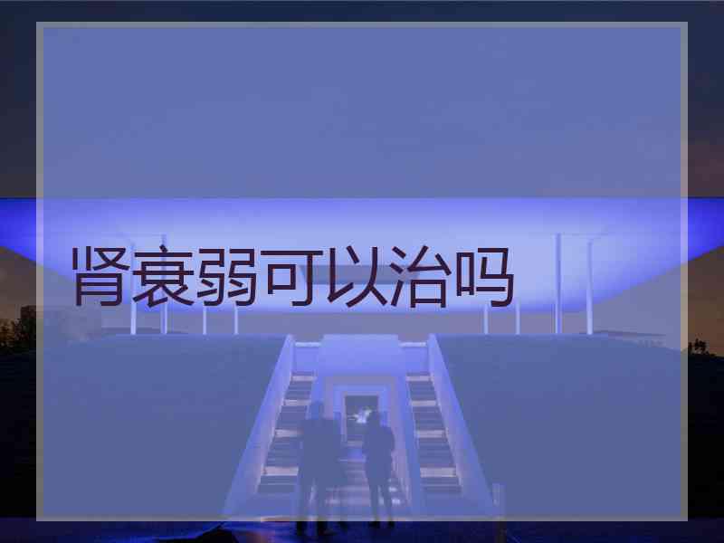 肾衰弱可以治吗