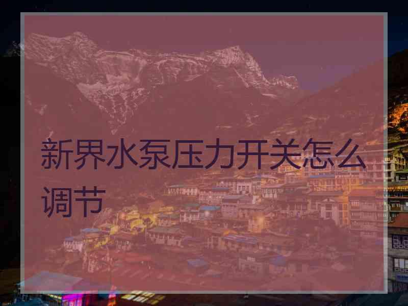 新界水泵压力开关怎么调节