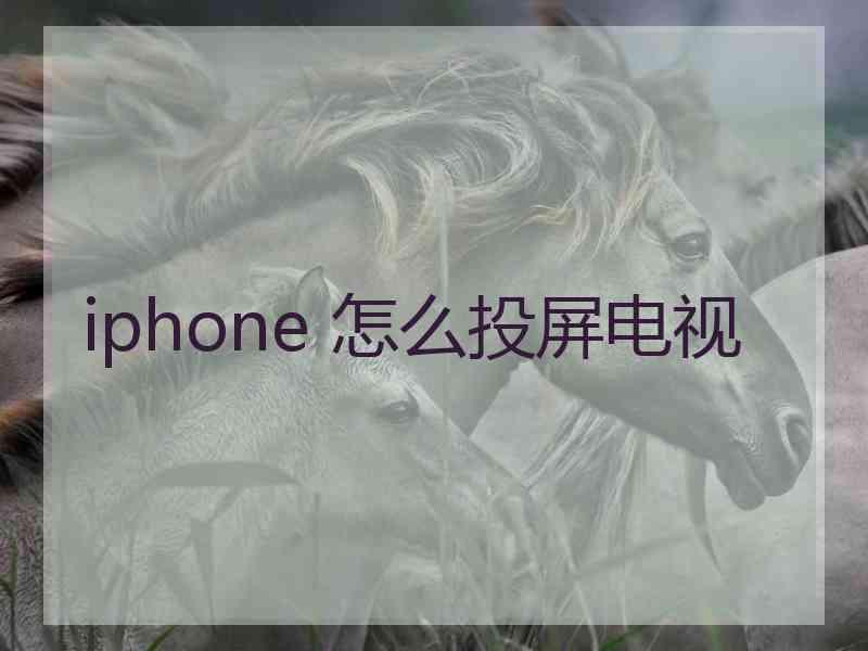 iphone 怎么投屏电视