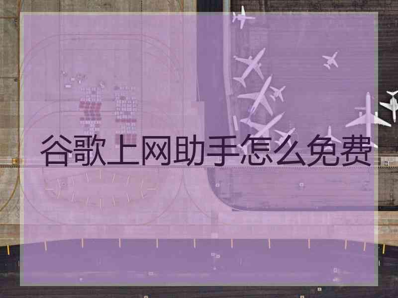 谷歌上网助手怎么免费