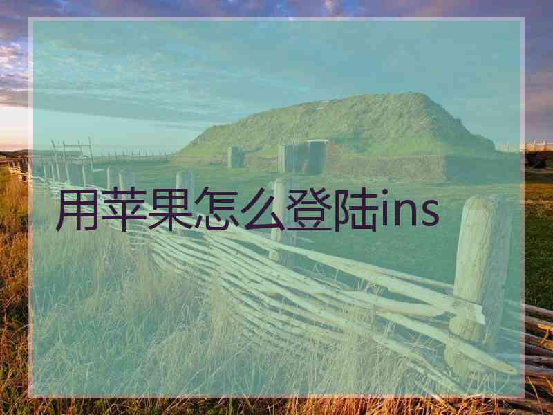 用苹果怎么登陆ins