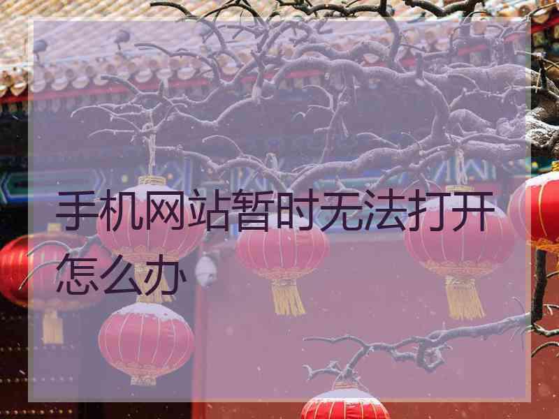 手机网站暂时无法打开怎么办
