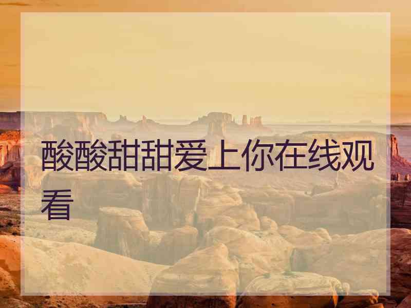 酸酸甜甜爱上你在线观看