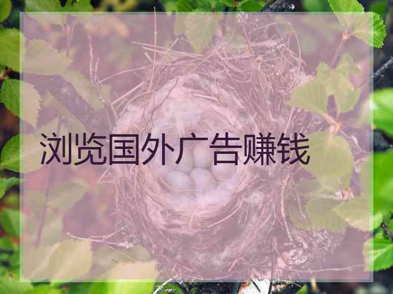 浏览国外广告赚钱
