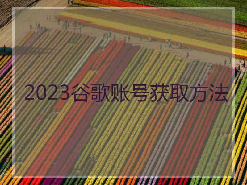 2023谷歌账号获取方法