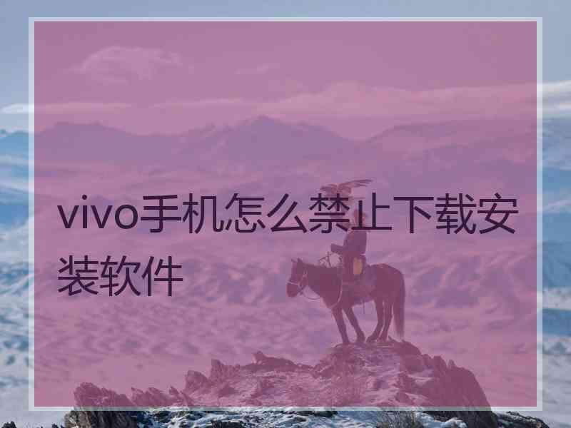 vivo手机怎么禁止下载安装软件