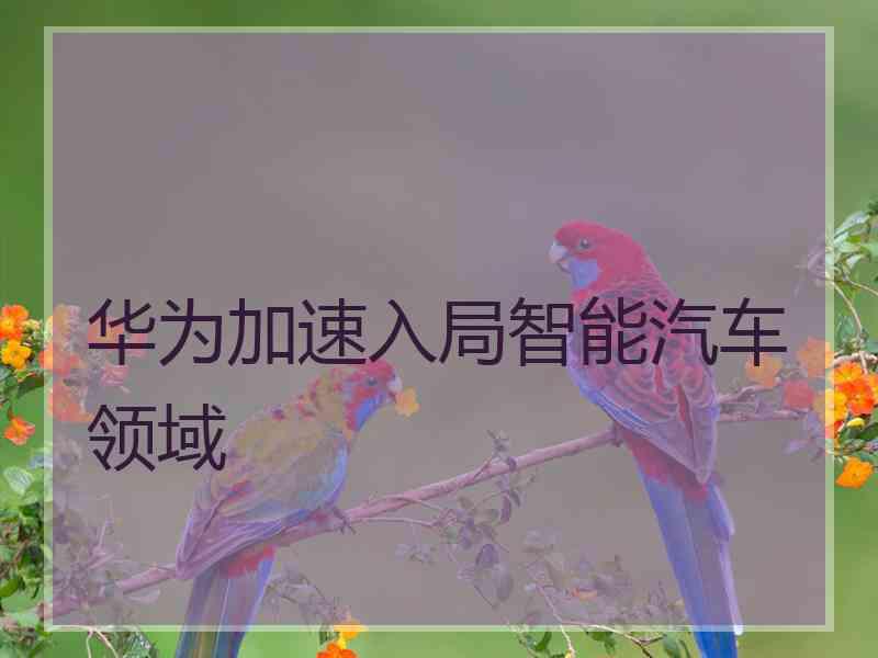 华为加速入局智能汽车领域