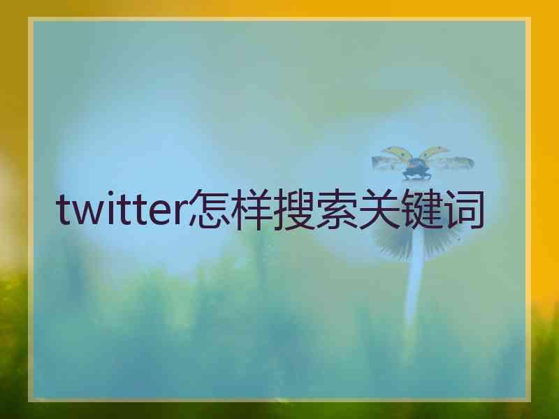 twitter怎样搜索关键词