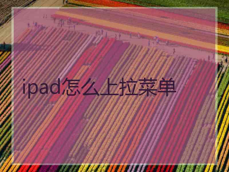 ipad怎么上拉菜单