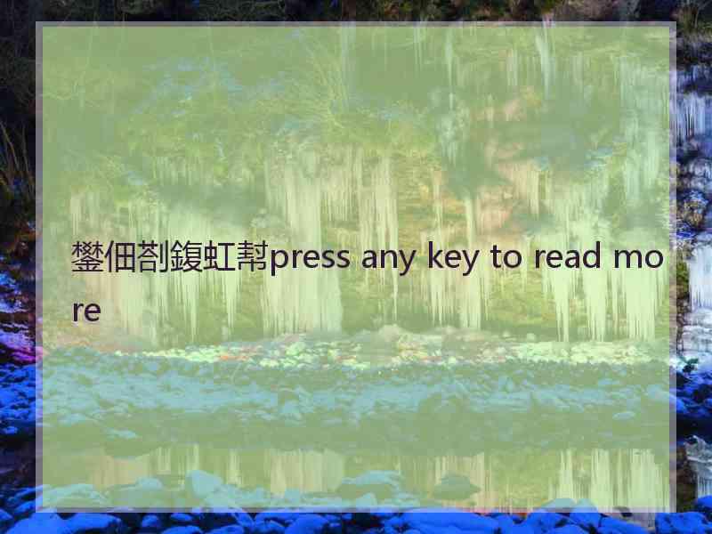 鐢佃剳鍑虹幇press any key to read more