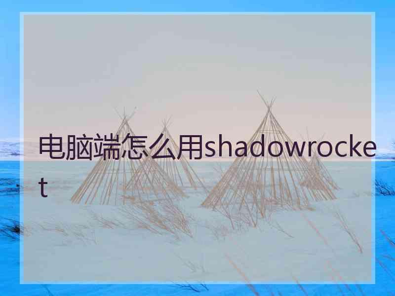 电脑端怎么用shadowrocket